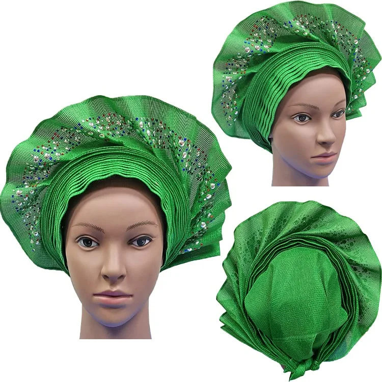 Африканский ASO OKE Gele головное украшение высокого качества нигерийский традиционный свадебное использование 013 Авто Gele