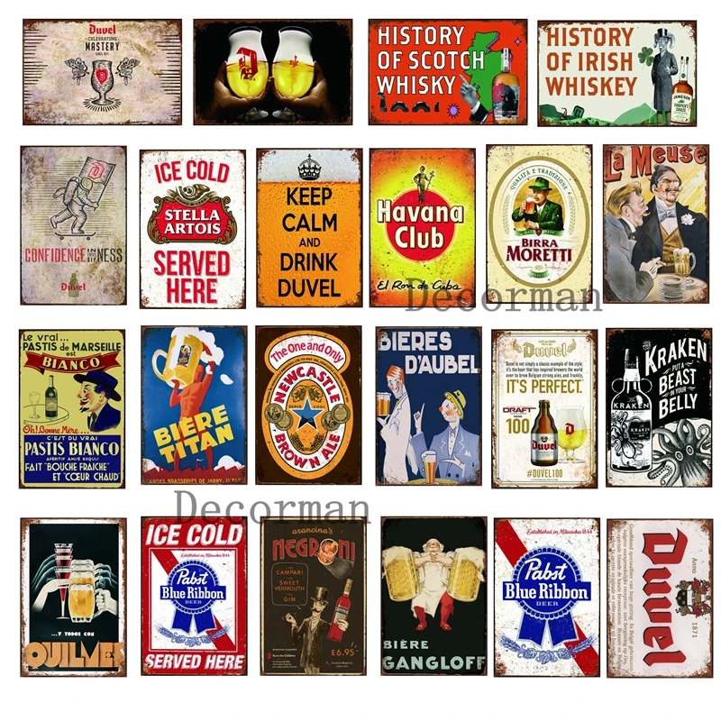 [Mike86] под заказ жестяной плакат Стелла с надписью напитки пиво Гавана потертый