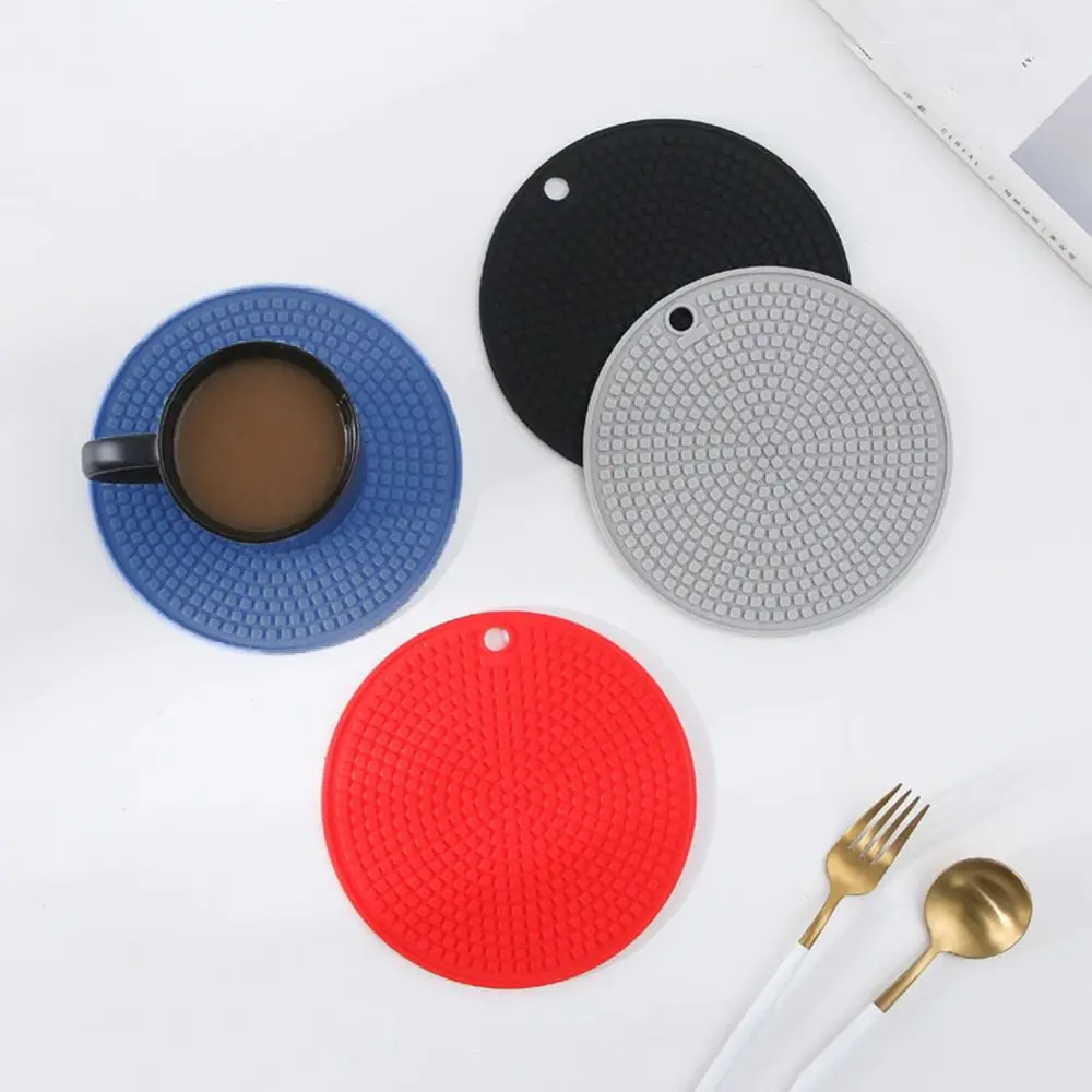

Round Silicone Placemat Insulation Anti-Scald Cup Bowl Pan Pad Tableware Mat Decoration Multi-Function Baking Kitchen Supplies