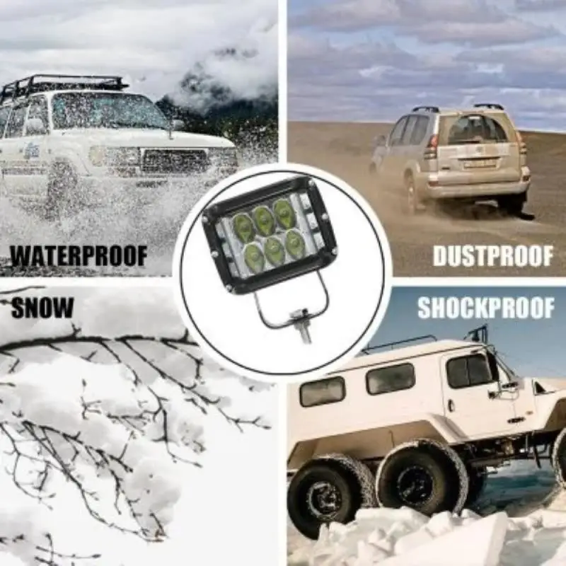 

LED Car Bar 4x4 60W Led Pods Driving Fog Off-road LED Work Light White & Amber Strobe Lamp Combo For ATV SUV TRUCK Off Road