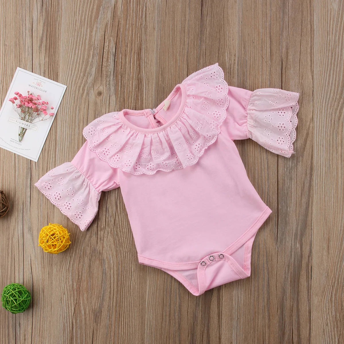 Боди с кружевным воротником для маленьких девочек комбинезоны коротким рукавом