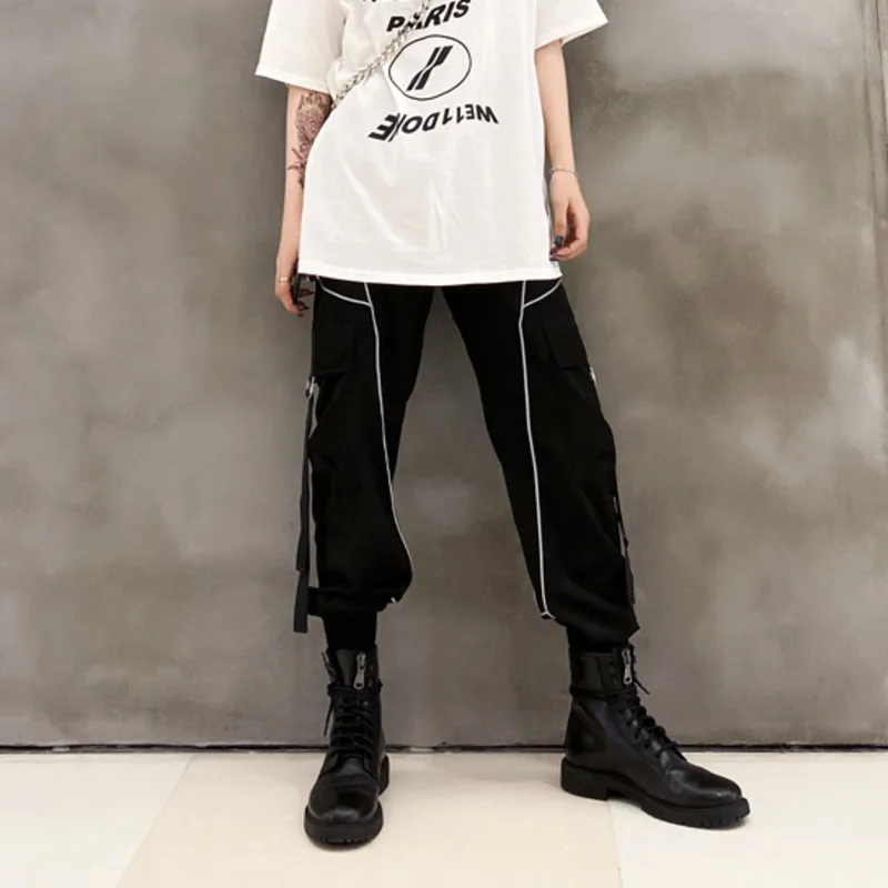 Y Demo Techwear женские брюки-карго с высокой талией ассиметричные брюки со