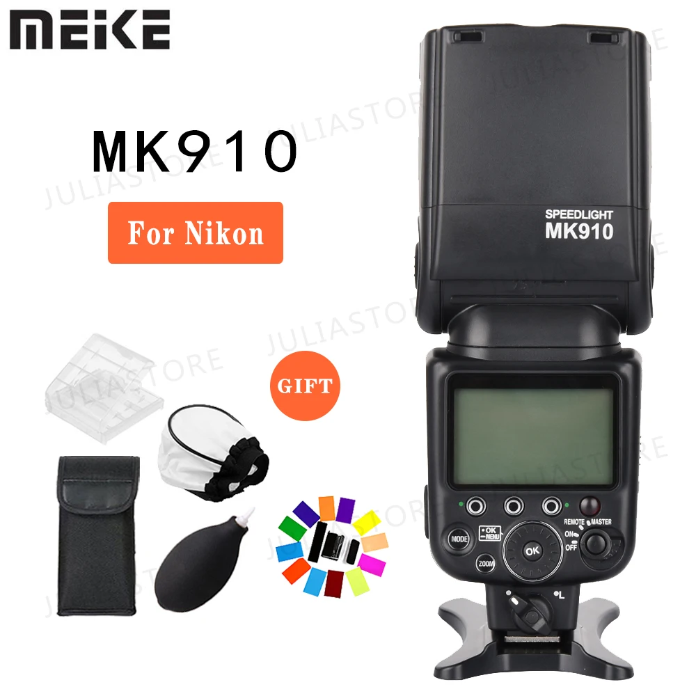 Фотовспышка Meike MK-910 MK910 TTL 1/8000s HSS Sync Master & Slave flash speedlite для камеры Nikon SB-910 D7100 D800 D5500