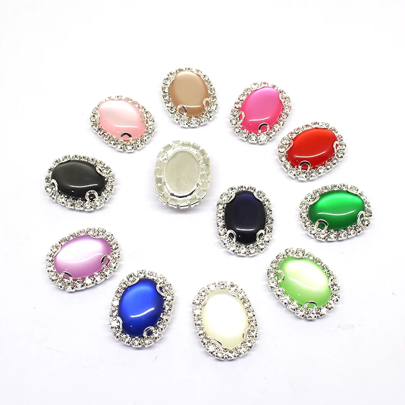 New Mix Color Acrylic Buttons For Clothing 20*25mm 5Pcs/Lot Rhinestones Decoration Accessories Button Sewing Handwork | Дом и сад