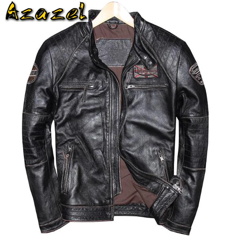 

Мужская куртка-бомбер из натуральной кожи, размеры 3XL, 4XL