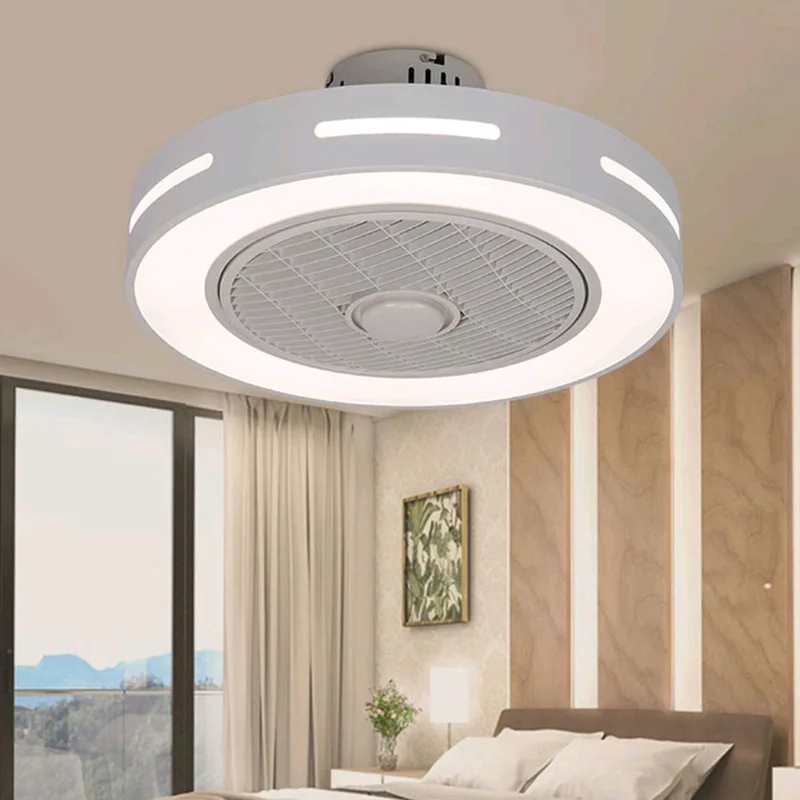 Online Smart Decke Fan Mit Licht Fernbedienung Unterstützung Handy App Unsichtbare Fan Lampen Schlafzimmer Home Wohnzimmer LED Beleuchtung