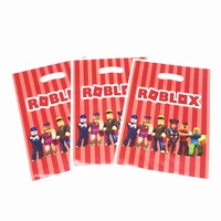 10pcsroblox game birthday decors disposable plastic candy gift bag theme party bag kids birthday festival christmas supplies