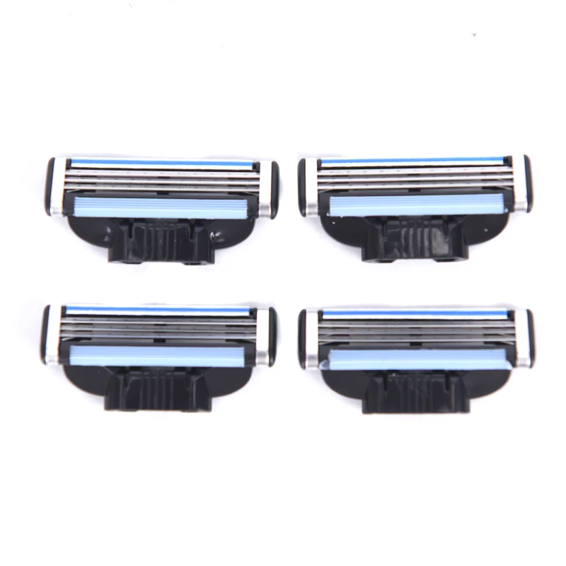 

4pcs 3 Layers Blades Men Face Shaving Razors Blades Male Manual Razor Blades For Standard Beard Shaver Trimmer Blades