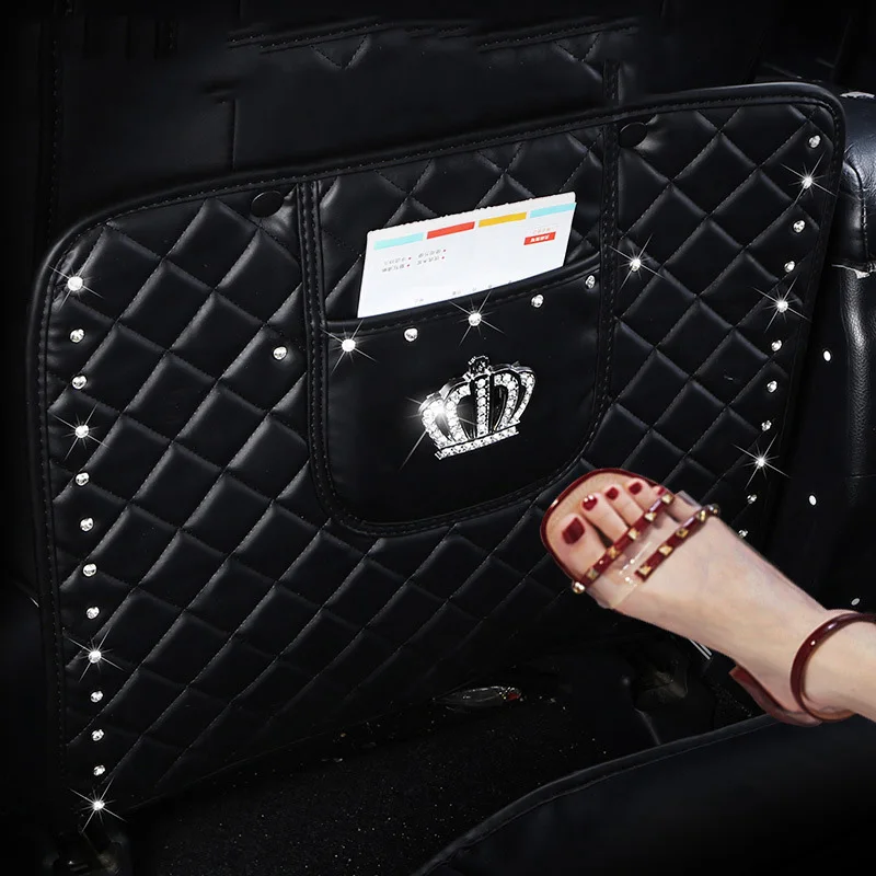 Кожаный чехол на заднее сиденье автомобиля антиклик коврик для хранения карт