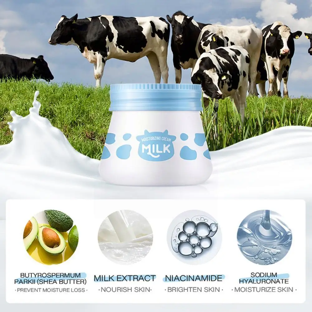 

Milk Whitening Face Cream Hyaluronic Acid Moisturizing Anti-Aging Skin Smoothing Nourishing Product Care Brightening Skin D A5F7