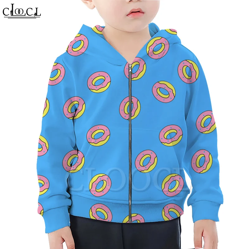 

CLOOCL/толстовка с капюшоном на молнии с объемным принтом для мальчиков и девочек; Повседневная Толстовка с капюшоном для детей; Harajuku; Топы
