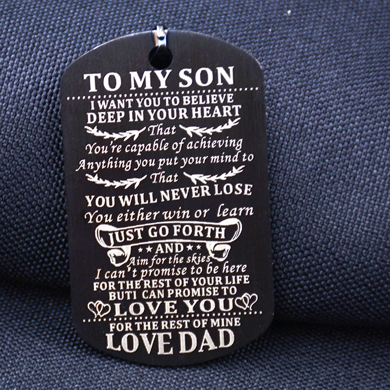 Мужские подвески ожерелья из нержавеющей стали для Отца и Сына буквы военная