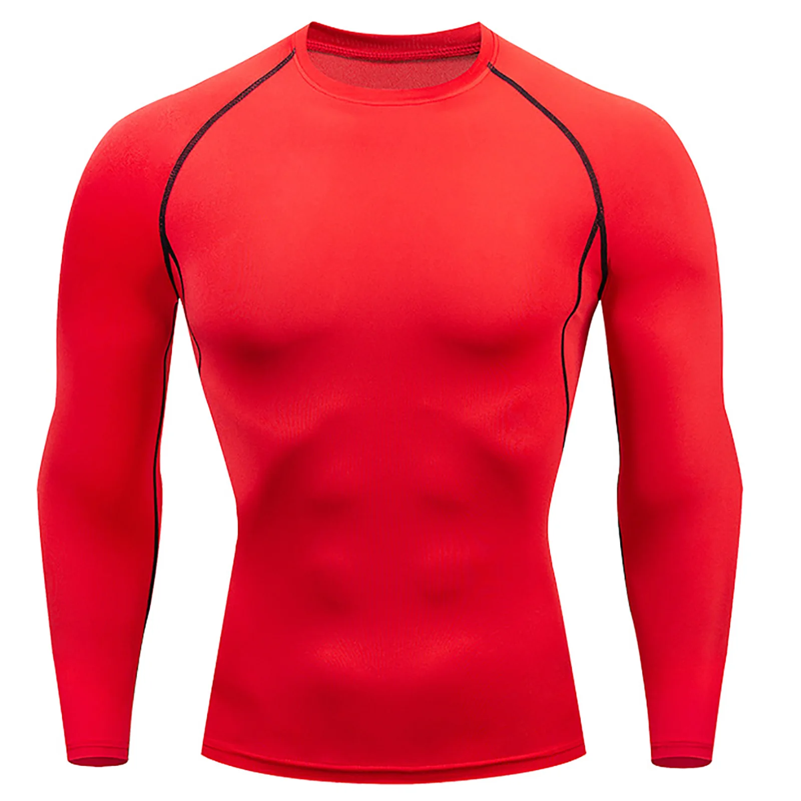 

Новые мужские спортивные рубашки, дышащие рубашки с длинным рукавом, хорошо тянущиеся быстросохнущие облегающие Кофты для бега, велоспорта...