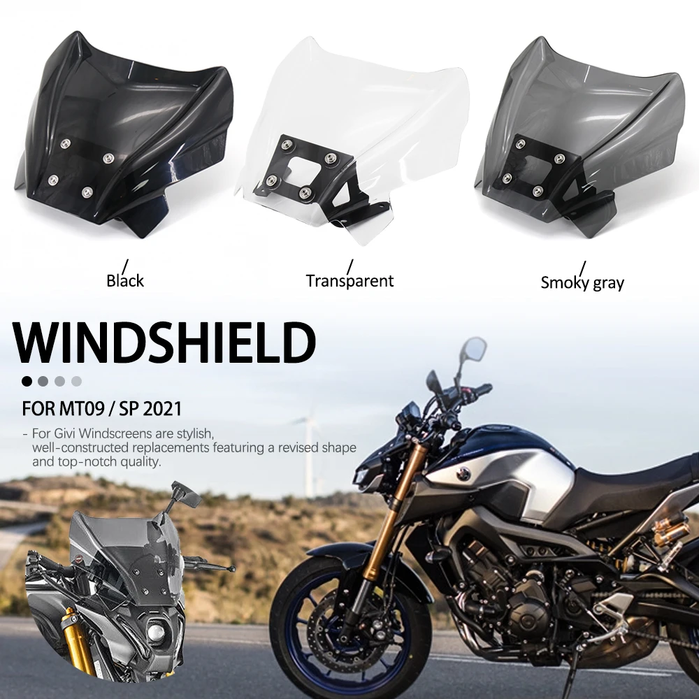 

MT09 / SP 2021 Windscreen For Givi Windshield For Yamaha MT-09 MT 09 Wind Shield Screen Protector Parts Motorcycle Accessories