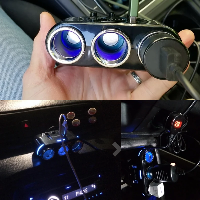Розетка для автомобильного прикуривателя Разветвитель штекер светодиодный USB зарядное устройство адаптер 3.1A 2 USB порта Автомобильные аксессуары для MP3 телефона для Ipad