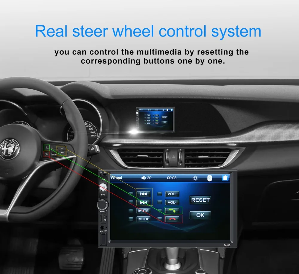 7 сенсорный экран дюймовый мультимедийный плеер HD Gps навигация 2Din автомобильное