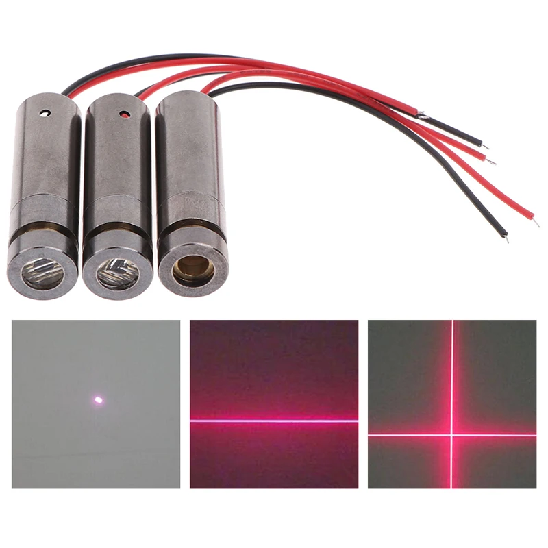 

5mW 650nm Red Point / Line / Cross Laser Module Head Glass Lens Focusable Industrial Class