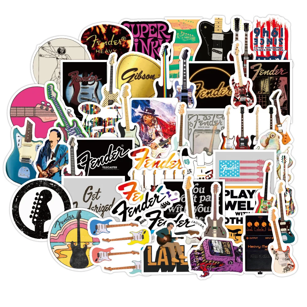 

10/50 шт Гитара меломана наклейки, стружка для машин и мотоциклов мебель для детских игрушек чемодан скейтборды этикетки в стиле «граффити»