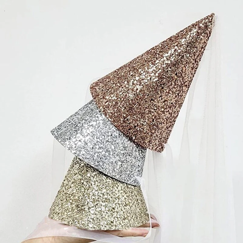 

Kids Birthday Hat Gold Sequin Birthday Caps Prince Princess Crown Birthday Party Decoration Cute Rabbit Hats Baby Shower Gifts