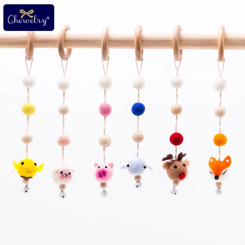 Детский Прорезыватель для зубов DIY шарик из шерстяного войлока Бук деревянная