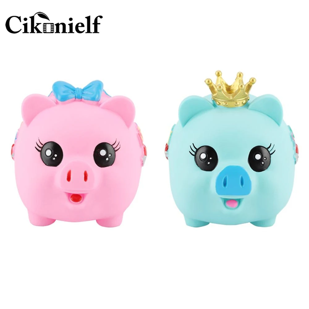 Сейф копилка для денег чехол монеты мультяшная зеленая розовая свинья украшение