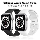 Ремешок силиконовый для Apple Watch Band 44 мм 42 мм, браслет для наручных часов iWatch Series 6 5 4 3 2 1 SE 40 мм 38 мм, аксессуары