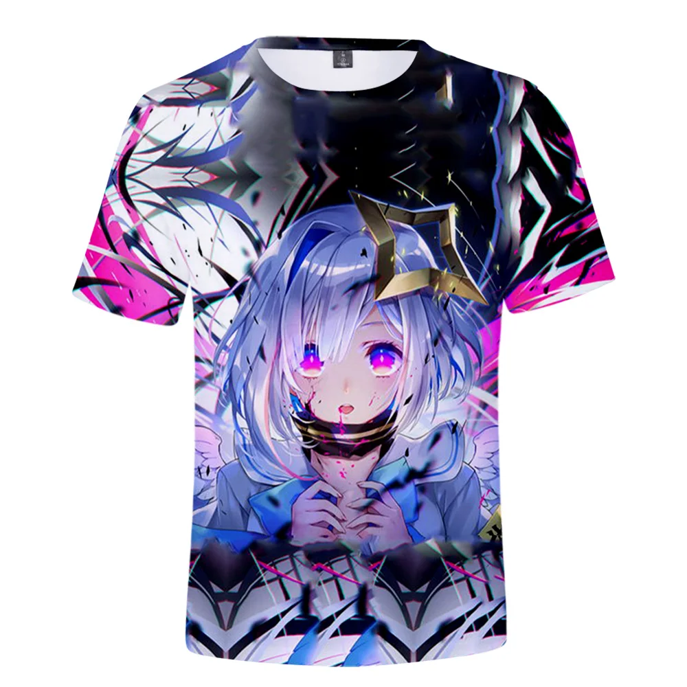 Фото HOLOLIVE VTuber Amane Kanata 3D печать Весна Лето преппи Мужская/женская уличная одежда футболка уличный кавайный стиль №4