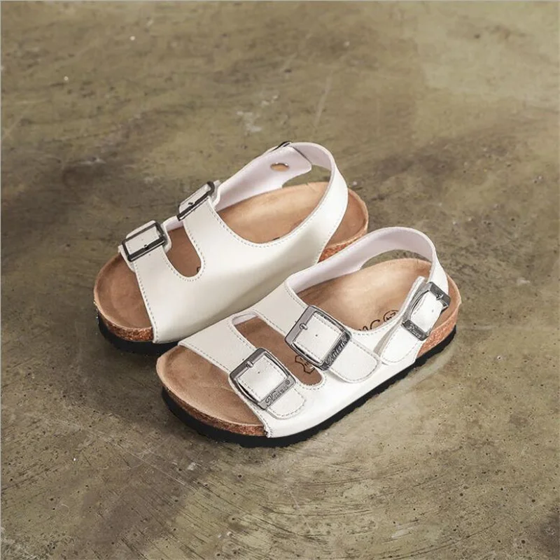 

2021 New Summer Sandals Kids Genuine Leather Toddler Girls Shoes Fashion Woven Open Toe boys Sandals 22-39