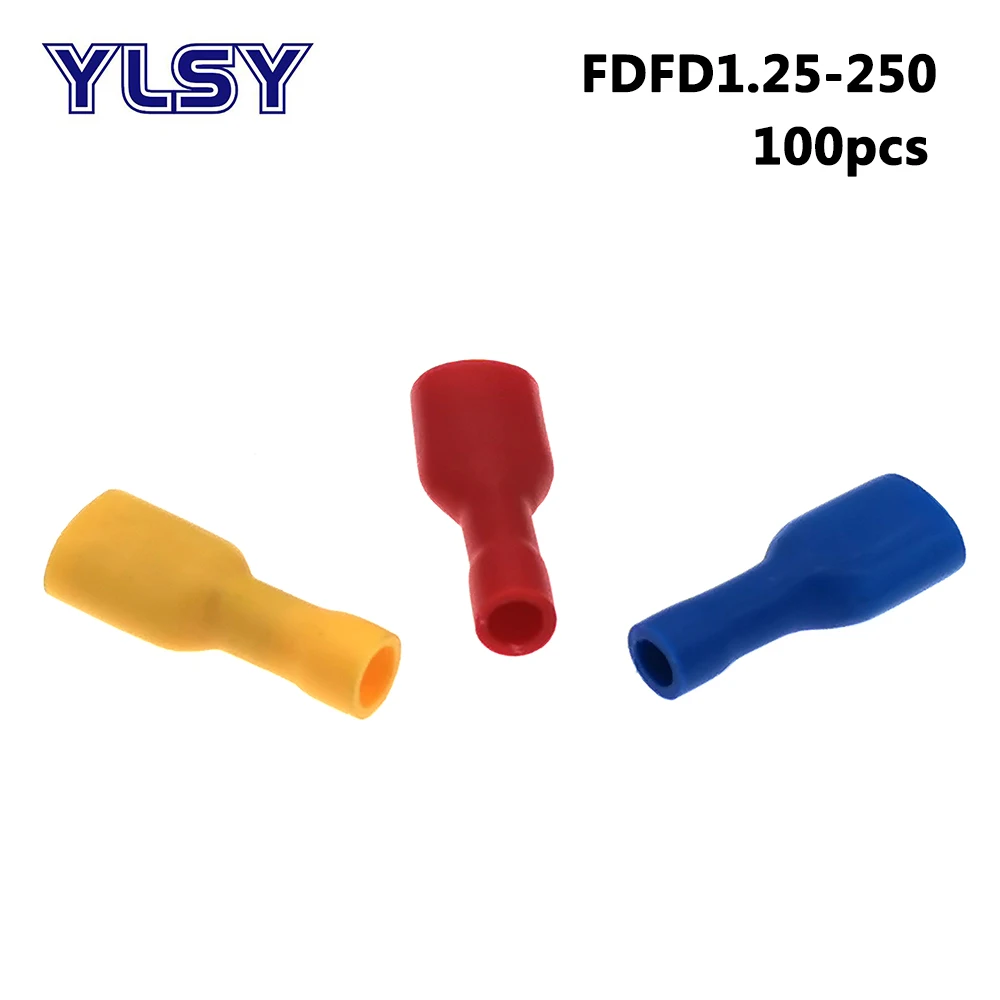 100 шт. 6 3 мм женская модель мужская ФДД/FDFD/фотоэлемент разъем 22 16AWG 0 5 1