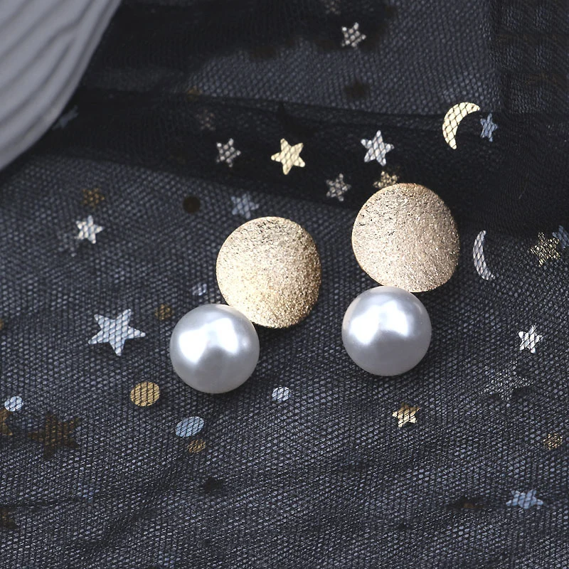 SHUANGR Boho Women Imitation Pearl Geometric Round Gold Color Statement Drop Dangle Earrings Party Jewelry Gifts | Украшения и