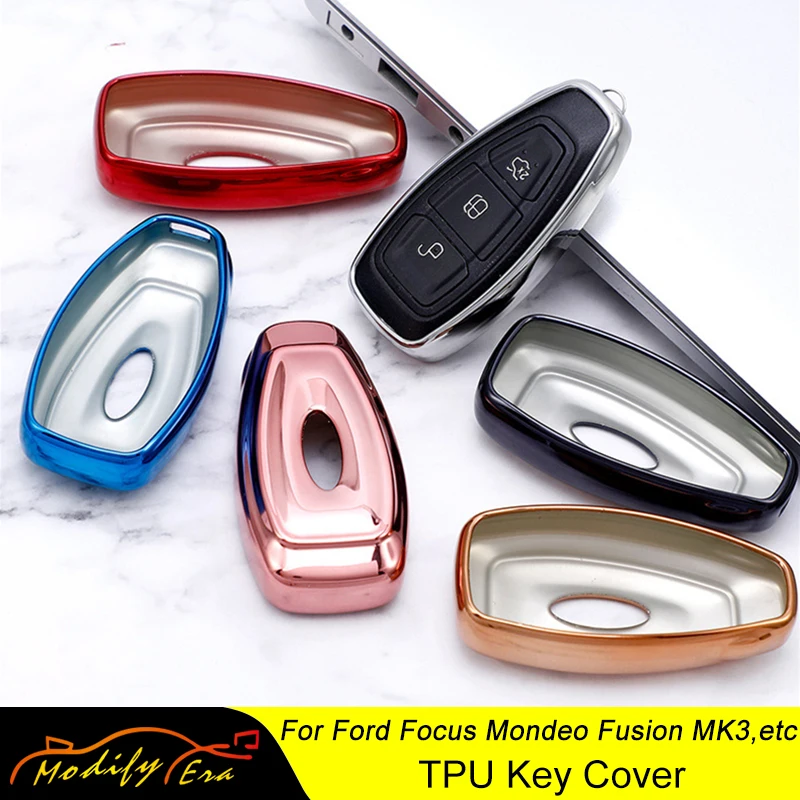 

TPU Car Remote Key Case Cover Holder Shell For Ford Fiesta Focus Mondeo Ecosport Kuga Titanium Protector Car-Styling Accessories