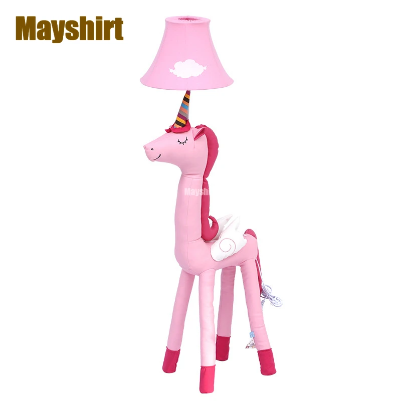 

Modern Pink Unicorn Led Floor Lamp Cartoon Fabric Standing Lamps for Living Room Children's Bedroom Decoration Light Fixture