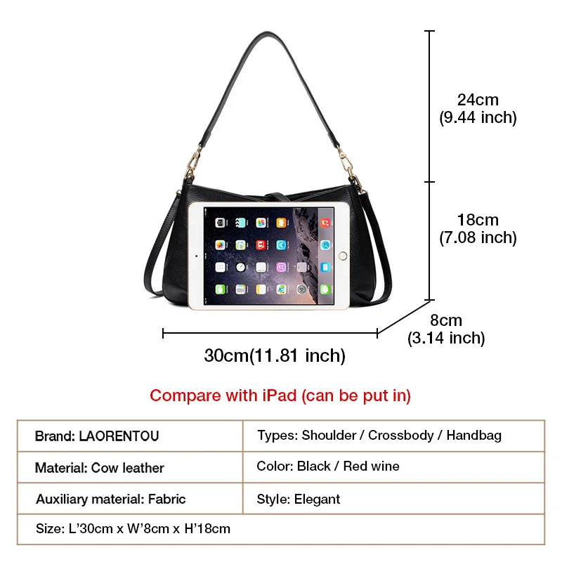LAORENTOU женские сумки через плечо кожаная сумка на Женская вместительная