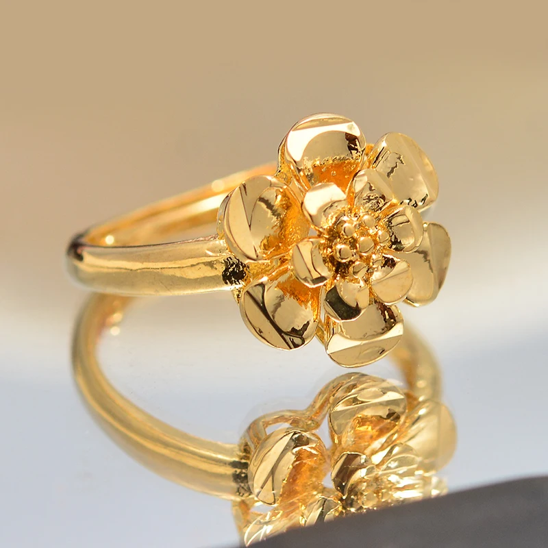 Annayoyo Дубай маленькое Золотое кольцо для женщин и девочек арабские украшения на