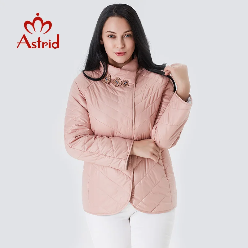 Astrid, Женская Весенняя куртка, Женское пальто, новинка, большой размер, осень, свободное, розовое, короткое, модное пальто, женское, ветрозащитное AM-6145