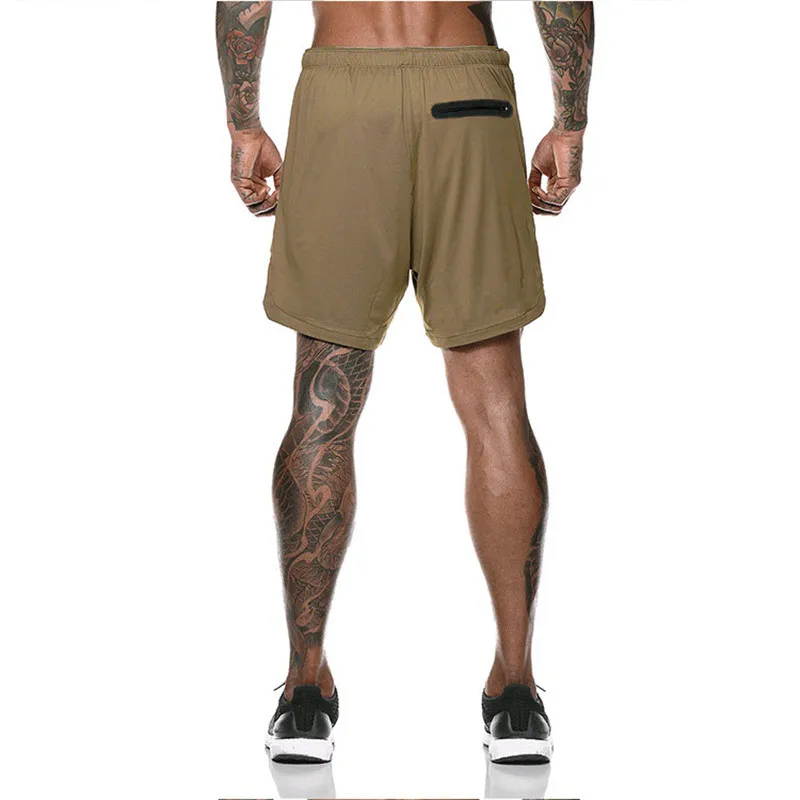 Шорты мужские с карманами на молнии быстросохнущие спортивные для бега фитнеса
