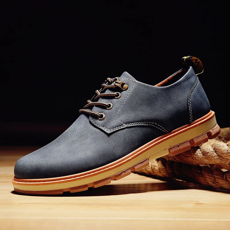 

New Fashion Men's Casual Leather Shoes Lace Up Sneakers Male Oxford Outdoor Travel Shoes Zapatillas Deportivas