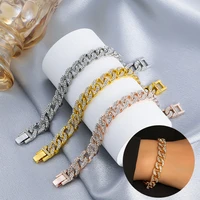 2022 new bracelet unisex fashion hip hop inlaid zircon thick chain bracelet jewelry gift