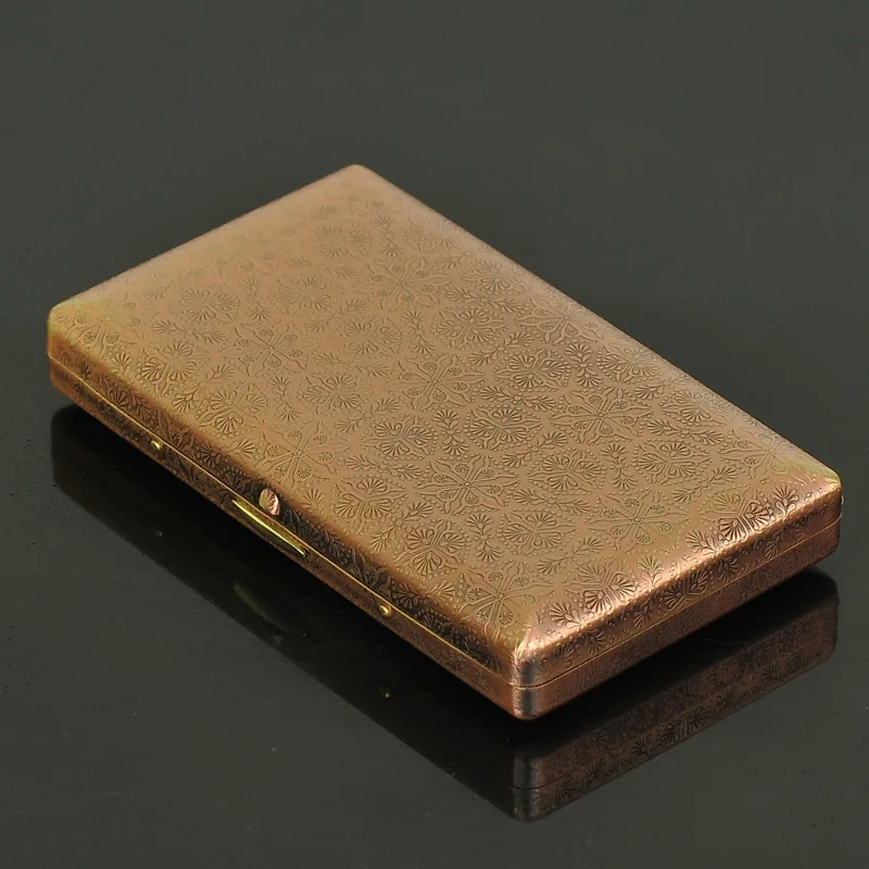 Новинка 1 шт. медный чехол для сигарет тонкие 100 'сигареты 20 металлическая