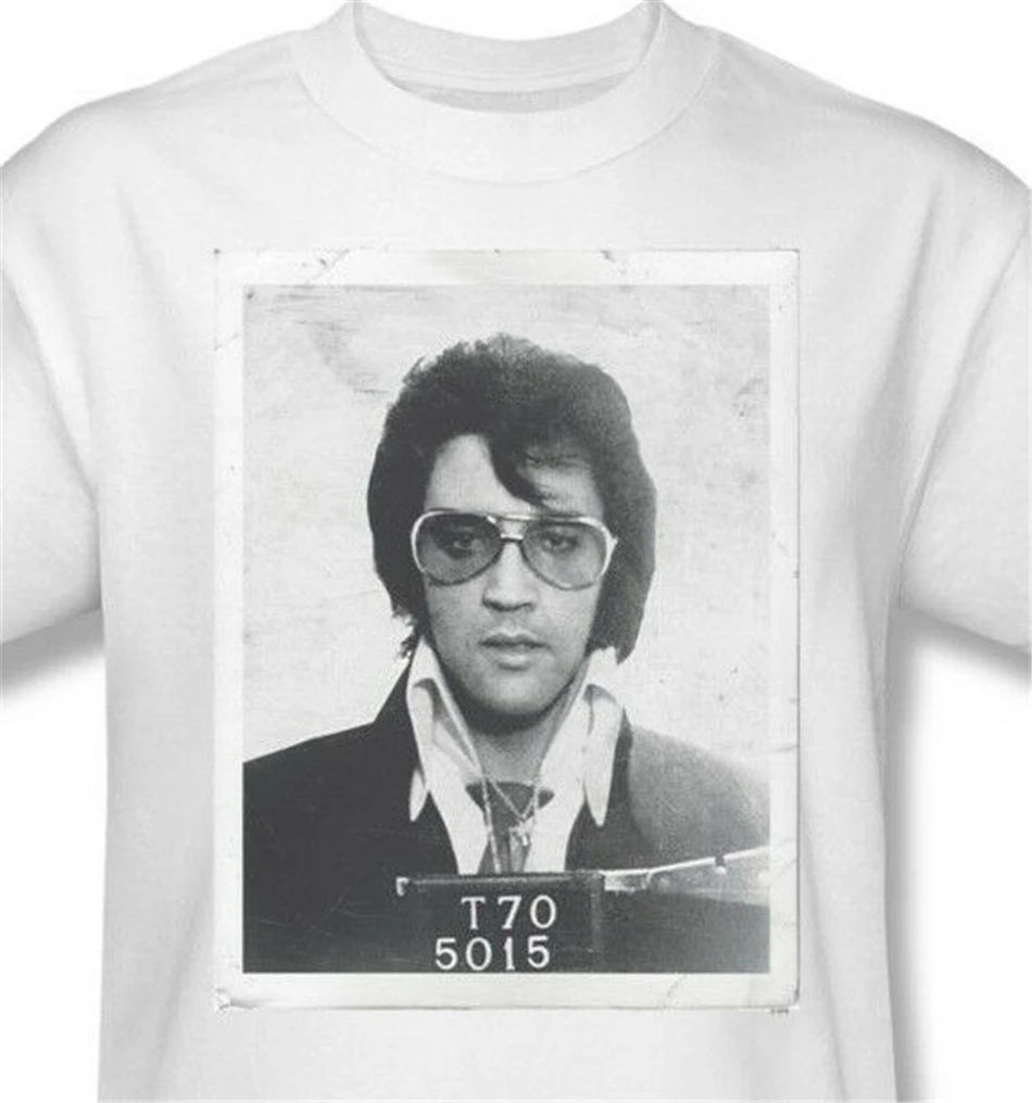 Футболка Elvis Presley белая хлопковая футболка в ретро стиле 1970 х новые тренды|Мужские