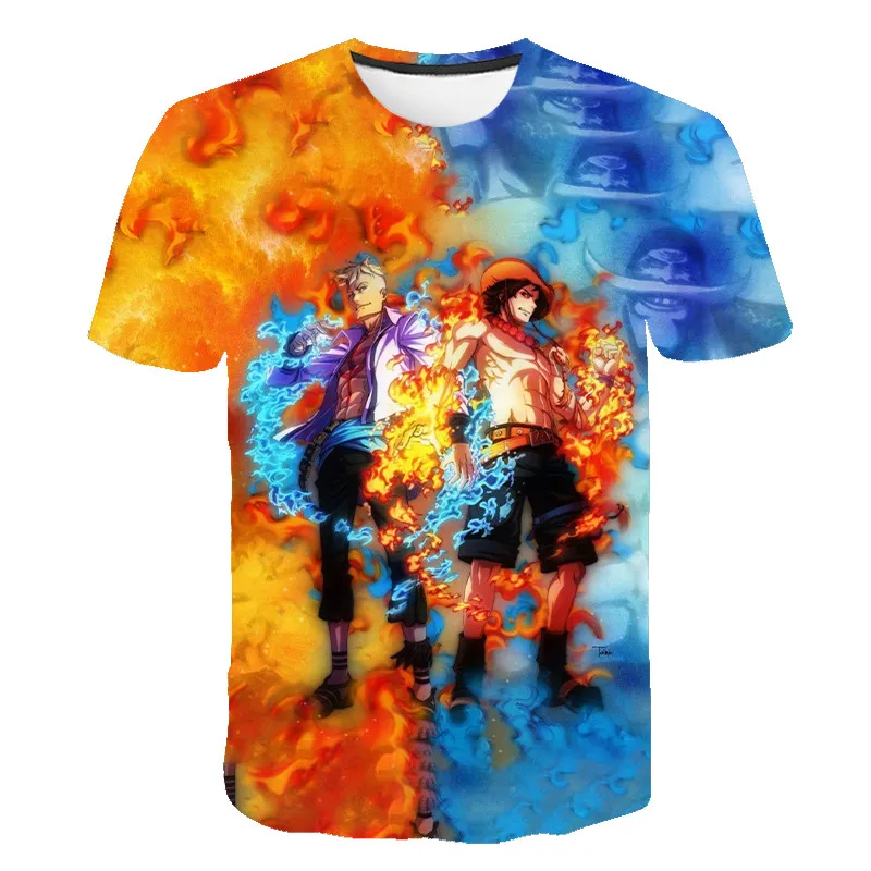 

2021 fashion new 3D printing three-dimensional realistic T-shirt Luffy straw hat Japanese anime funny T-shirt men and women O-ne