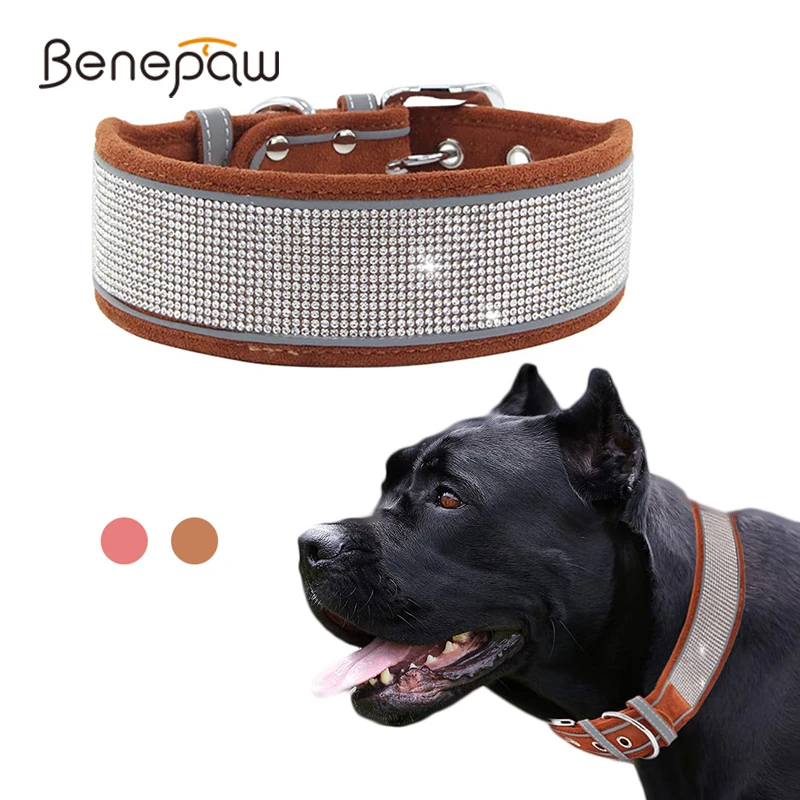 

Benepaw Bling Стразы собачий ошейник мягкая стильное удобное регулируемое светоотражающей полосой ошейник для домашних животных для маленьких, средних и больших собак