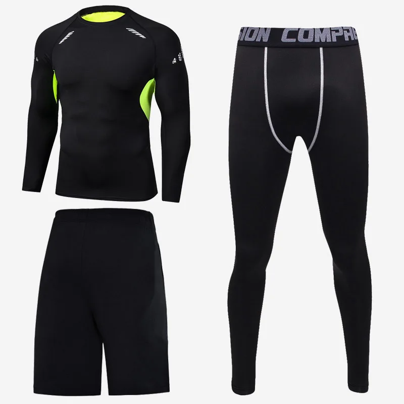 

Men's Workout Tights Compression Runnning Sport Suits Basketball Clothes Gym Fitness Exercise Jogging Quick Dry Sportswear Sets