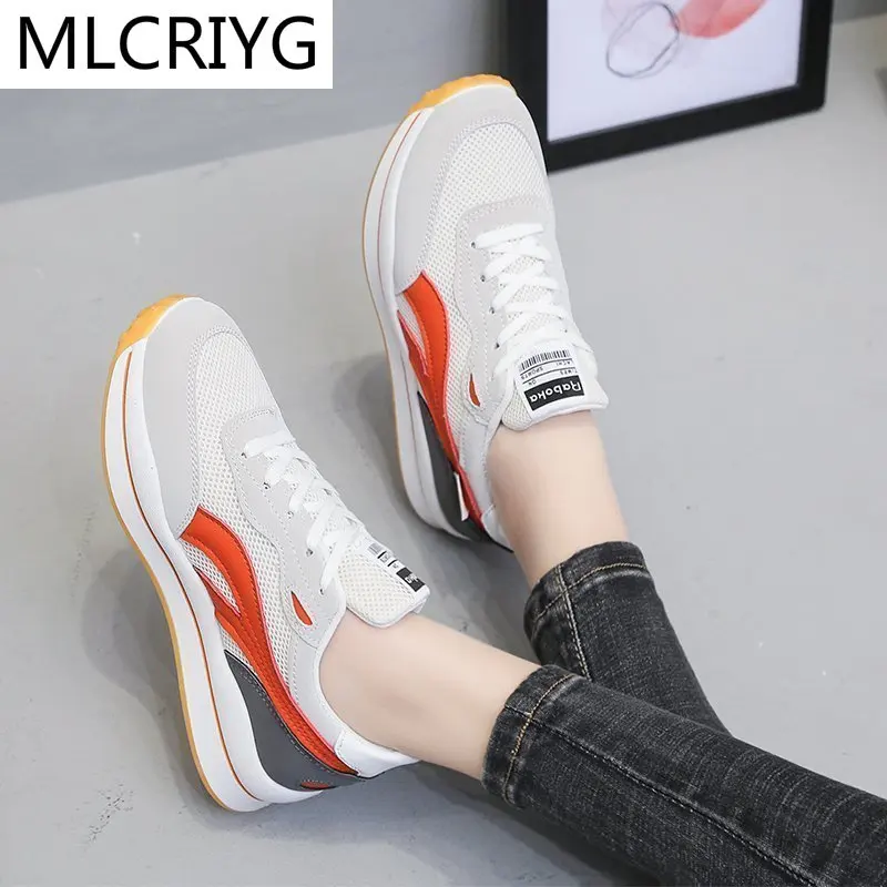 

New Mesh Women Sneaker 2021 Spring Fashion Breathable Comfortable Lace-up Women Vulcanized Shoes Woman Casual Shoes Sneakers