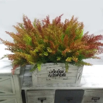 40 см 5 вилок искусственная трава букет зеленых пластиковых растений листья для