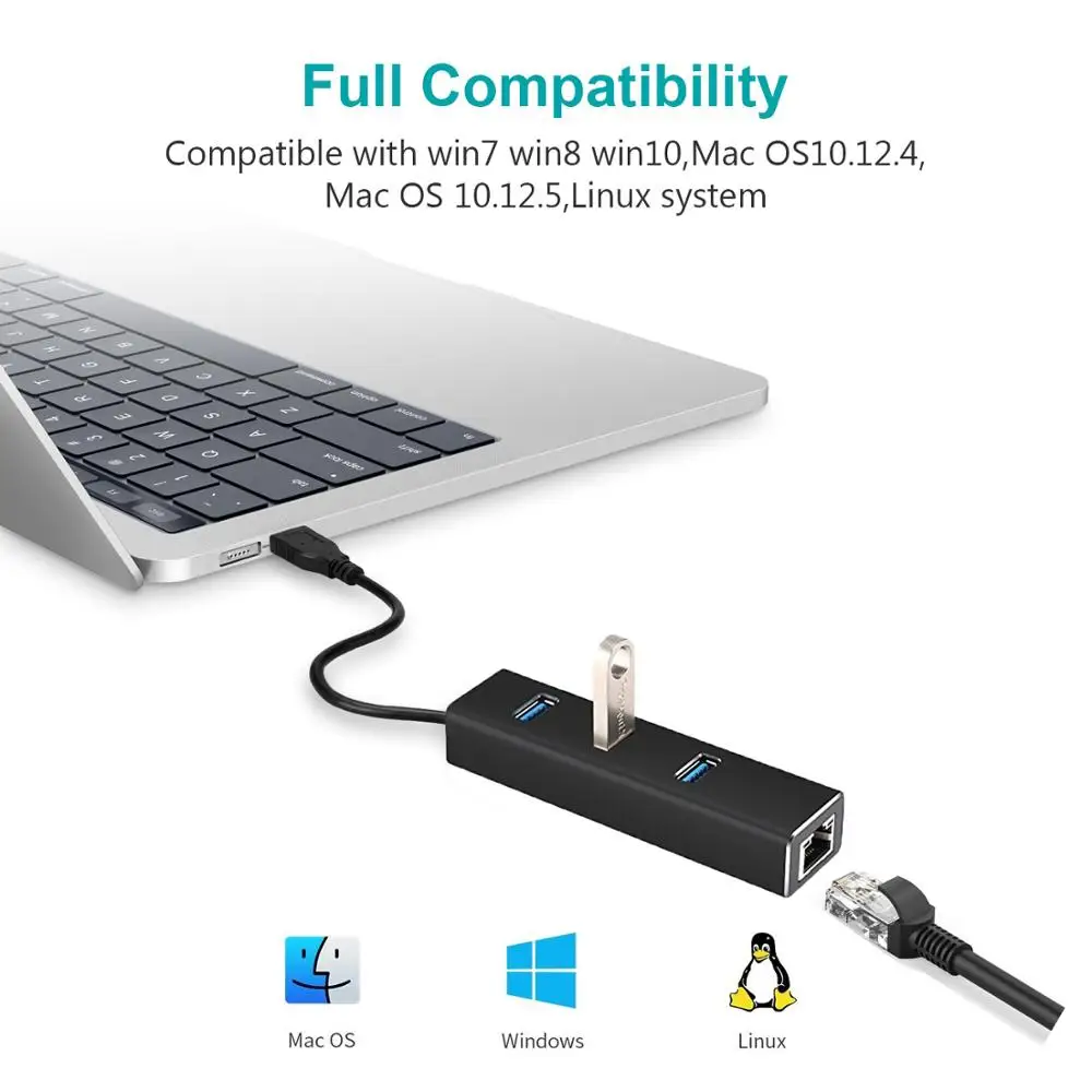 3 Порты USB 0 концентратор для RJ45 10/100/1000 Мбит/с Gigabit Ethernet LAN1 проводной Интернет