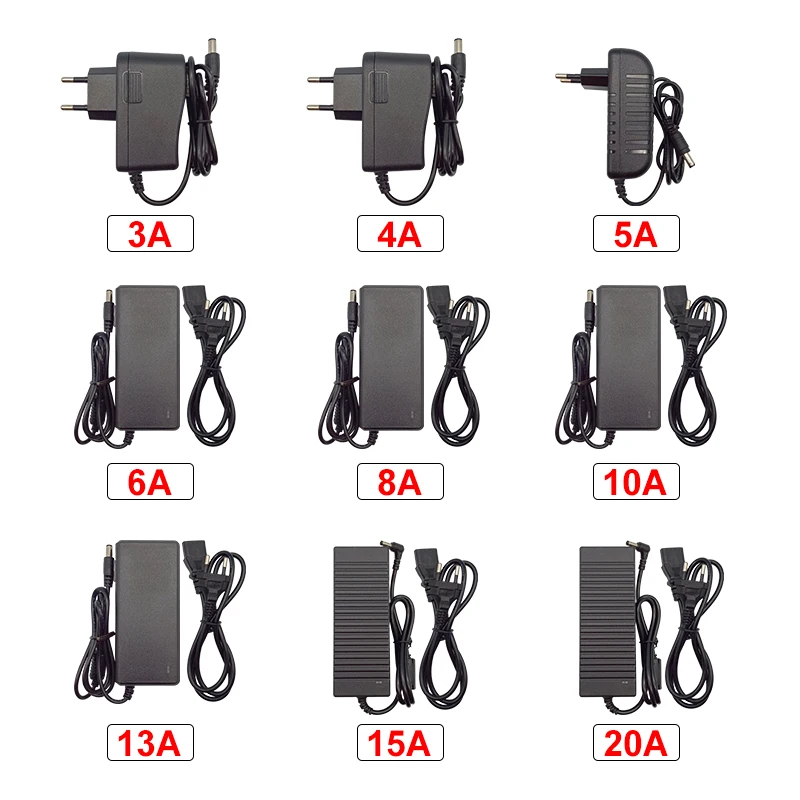 DC 12V адаптер переменного тока 100V 240V светильник ing трансформатор 3A 4A 5A 6A 8A 10A 13A