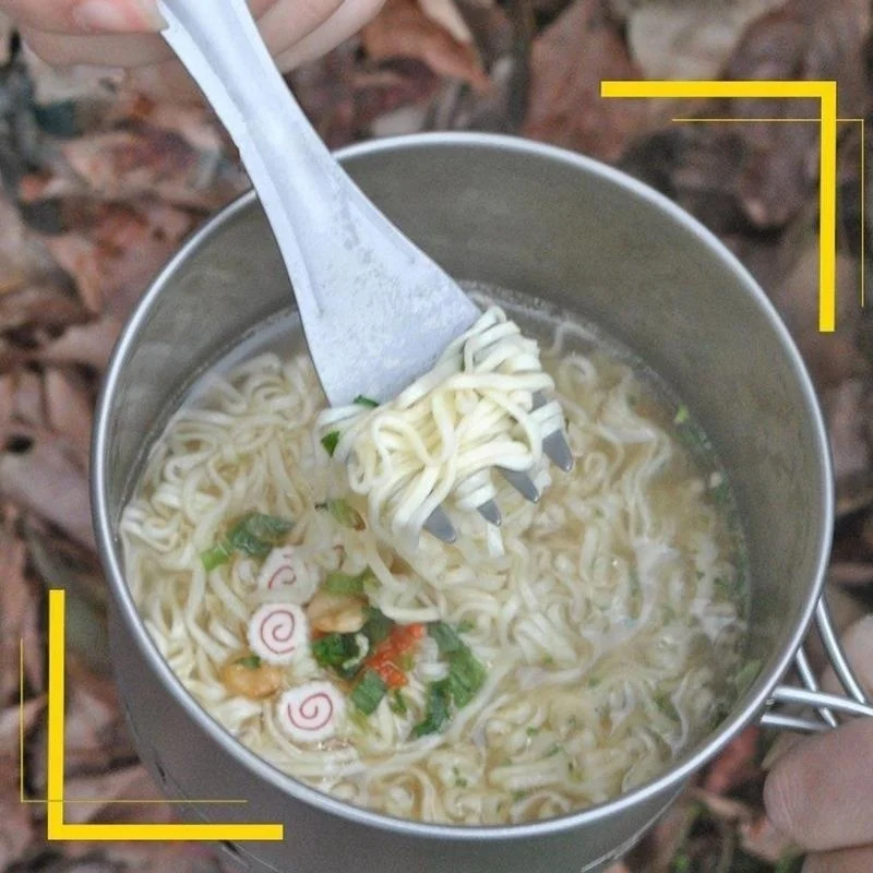 

Titanium Alloy Spoon Fork Outdoor Camping Hiking Eating Tool Picnic Barbecue