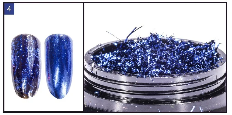 NO.4 Blue 5 шт. Золотая Серебряная металлическая линия для ногтей блестящая хлопья для ногтей лента с блестками проволочное зеркало для маникюра и педикюра УФ-гель для украшения ногтей - Цвет: NO.4 Blue