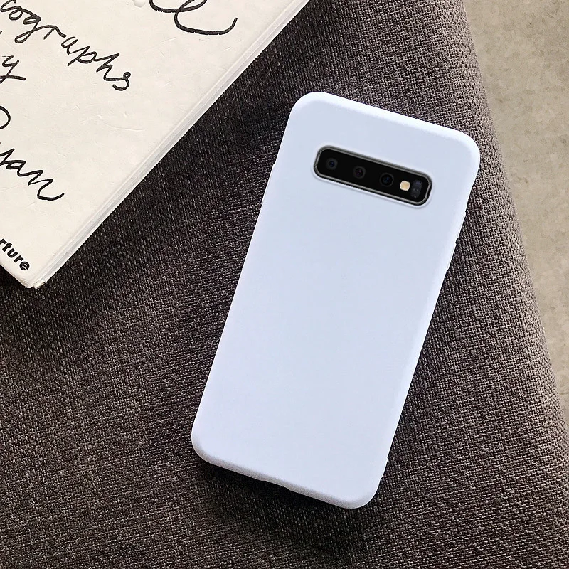 Мягкий силиконовый чехол для samsung Galaxy S10 S9 S8 Plus S7 S6 Edge s Модный яркий однотонный из